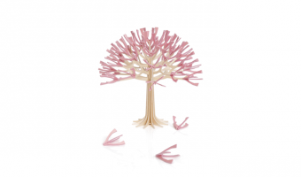 41. Tree cherry pink * 3D puzzle card * LOVI