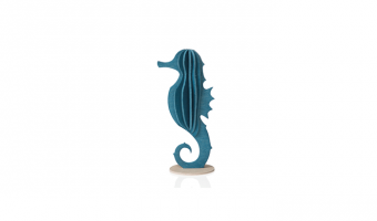 32. Seahorse dark blue * 3D puzzle card * LOVI