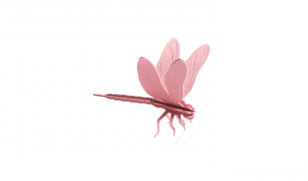 23. Dragonfly light pink * 3D puzzle card * LOVI