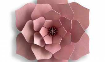 51. Decor Flower Light Pink Medium * 3D puzzle card * LOVI