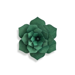 65. Decor Bloem Donkergroen Small * 3D puzzel kaart * LOVI