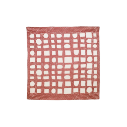 04. Nobuyuki Takai Linnen, Shapes and Lines red 100cm * Musubi Furoshiki