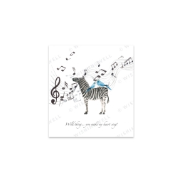 51. Zebra heart sing * Wishingwell wenskaart