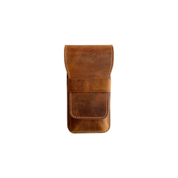 Etui met flap 3 pennen, Crazy Horse Bruin * Galen Leather