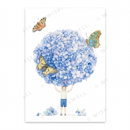 FL10. Hydrangea * Wishingwell wenskaart 