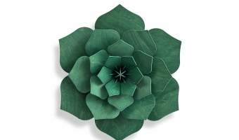 65. Decor Flower Dark Green Small * 3D puzzle card * LOVI
