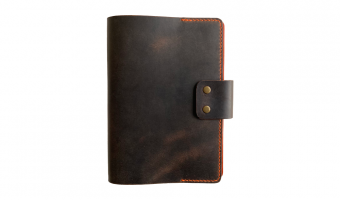 5MC. Saddlebrown Orange, leather book cover * Kron