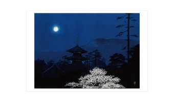 01. Shinnyo-do on a Spring Evening,  Japanse postkaart * Benrido