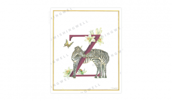 154. 'Z' Zebra * Wishingwell * card
