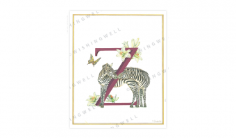 154. 'Z' Zebra * Wishingwell * wenskaart