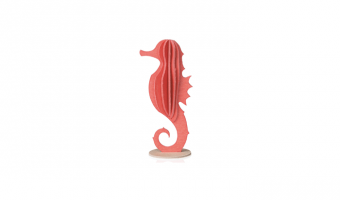 Seahorse coral red * 3D puzzle card * LOVI