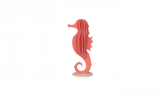 33. Seahorse coral red * 3D puzzle card * LOVI