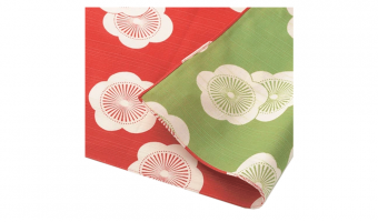 11. Isa Monyo, Japanese Apricot red/green 70cm * Musubi Furoshiki