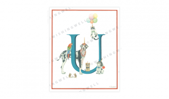 151. 'U' Unicorn * Wishingwell * card