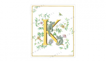 141. 'K' Koala * Wishingwell * card