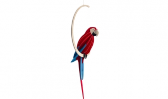80. NEW Parrot Red * 3D puzzle card * LOVI 