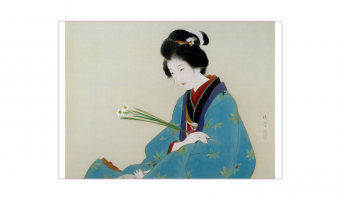 05. Kiyokata Midori: Heroine of Takekurabe, Japanese Post Card * Benrido