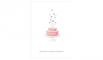 041. Never too old to sparkle like a birthday pie * Studio Mira wenskaarten