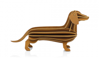 91. Dachshund large Cinnamon * 3D puzzel kaart * LOVI