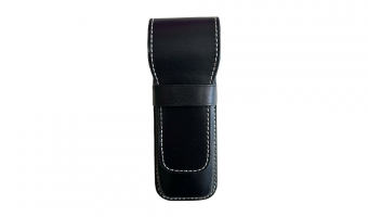 Flap Pen Case 2 pens, Black Galen Leather