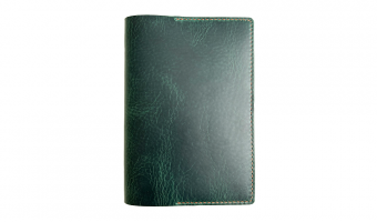 34TM Teal/Brown Leather Book Cover * Kron