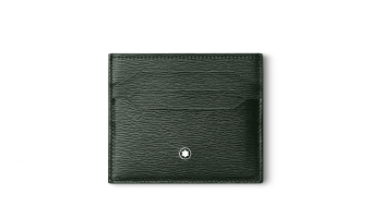 MST4810 Credit card holder, deep forest green * 129254 * Montblanc leather