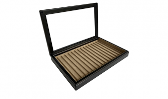 BB112 Hinoki Black Pen tray with fixed lid * Toyooka Craft