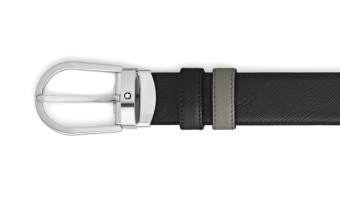 Belt 30mm Saffiano Black Horseshoe Buckle * 220019 * Montblanc