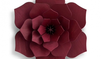 53. Decor Flower Dark Red Medium * 3D puzzel kaart * LOVI