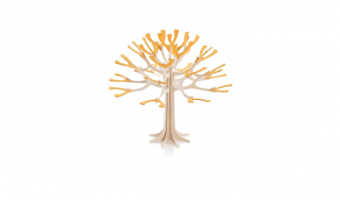 Tree naturel-yellow * 3D puzzle card * LOVI
