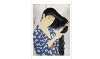 021. A Woman Combing Her Hair,  Japanese post card * Benrido