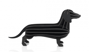 90. Dachshund Large Black * 3D puzzle card * LOVI