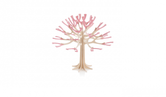 Tree naturel-cherry pink * 3D puzzle card * LOVI