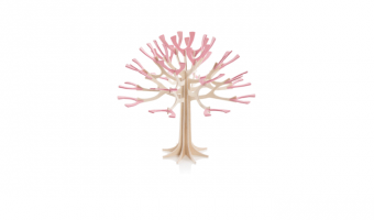 40. Tree naturel-cherry pink * 3D puzzle card * LOVI