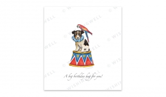 76. Dog & Parrot Birthday hug * Wishingwell gift card