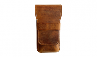 Flap Pen Case 3 pens Crazy Horse Brown * Galen Leather