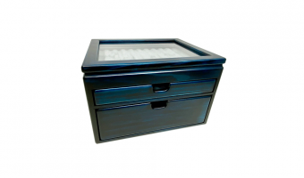 BL063 Hinoki Blue Pen box 20 pens and Ink tray * Toyooka Craft