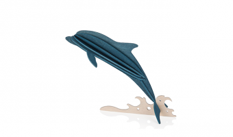27. Dolfijn donkerblauw * 3D puzzel kaart * LOVI