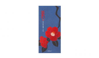 18.3 Red Camellia Japanese message letter pad * Midori