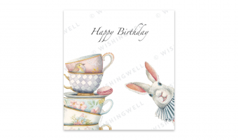 68. Happy Birthday Rabbit * Wishingwell Greeting Card