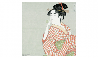 14. Ukiyo-e A Woman Playing A Poppin Gray 70 * Musubi