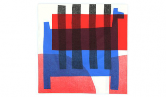 100 Masaru Suzuki, Stripe Horse blue/red * Musubi Furoshiki