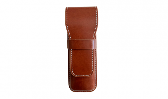 Flap Pen Case 2 pens, Brown * Galen Leather