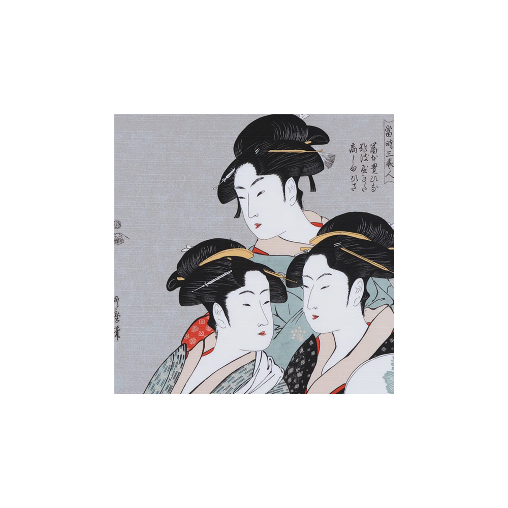 15. Ukiyo-e Three Breauties Of The Present Day Gray 70 * Musubi