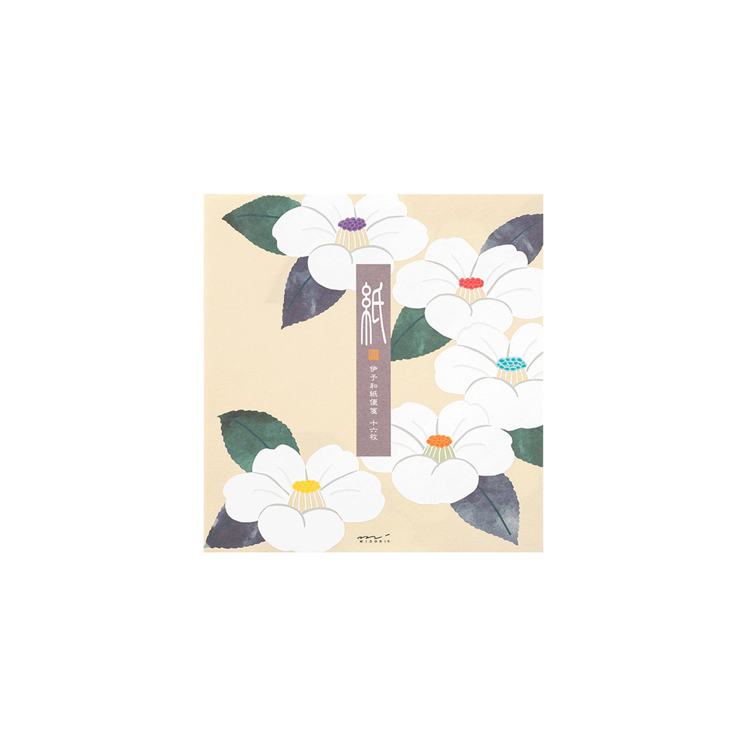 19.1 White Camellia letter pad * Midori