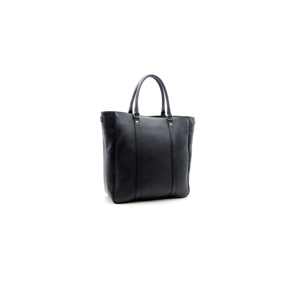 14.01 Shopper vertical black leather * 20S Design