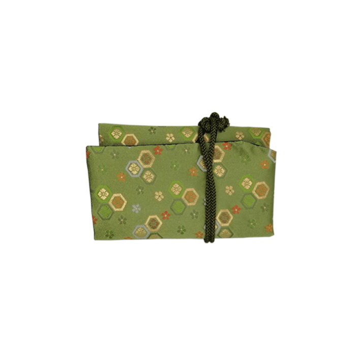 Kyoto Nishijin-ori green base pen pouch for 5 pens * Nakaya