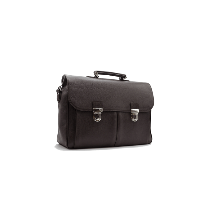 10.02 Briefcase with pockets, brown leather * 20S Design