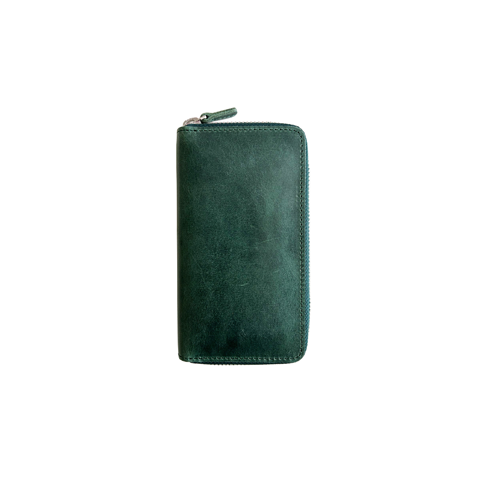 3 Pen Crazy Horse Green Pen Case * Galen Leather