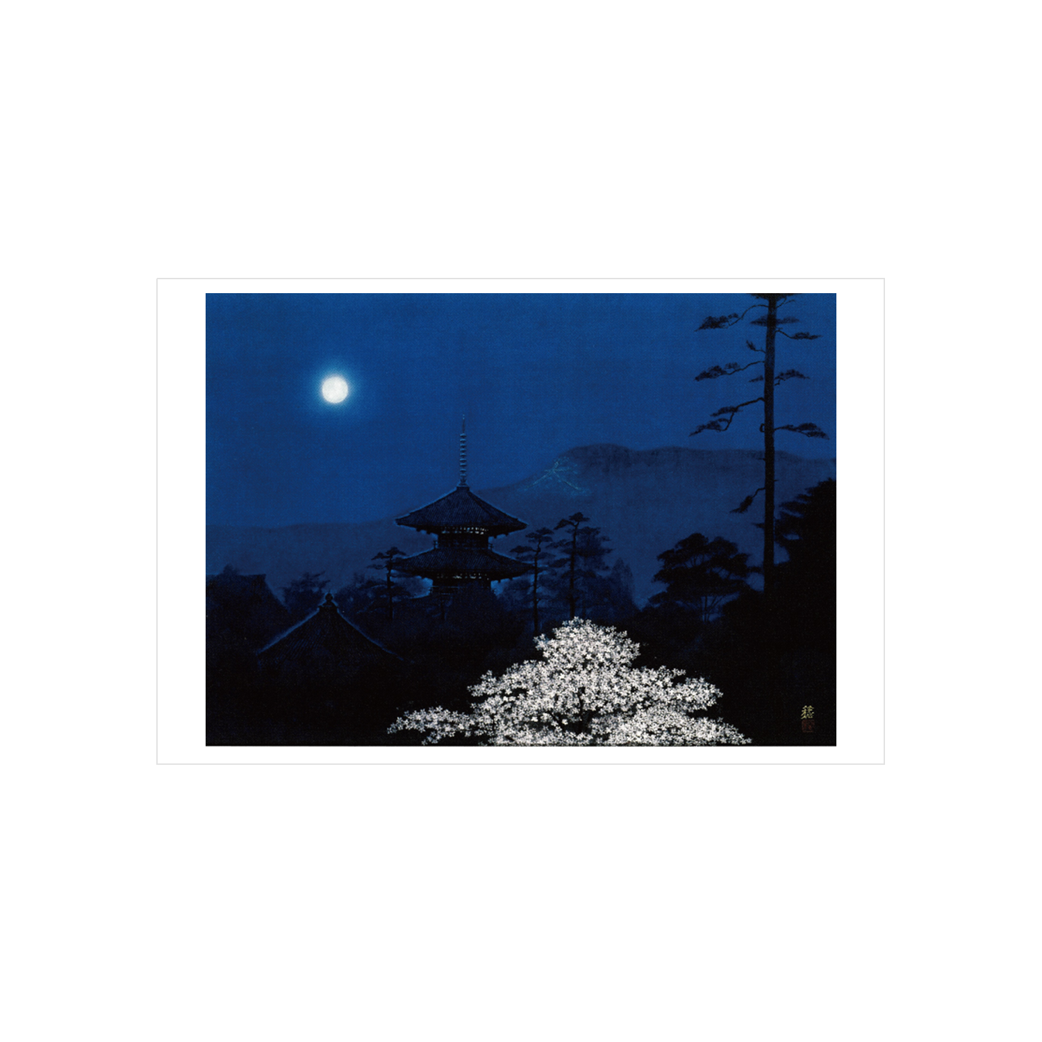 01. Shinnyo-do on a Spring Evening,  Japanse postkaart * Benrido